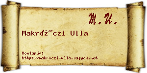 Makróczi Ulla névjegykártya